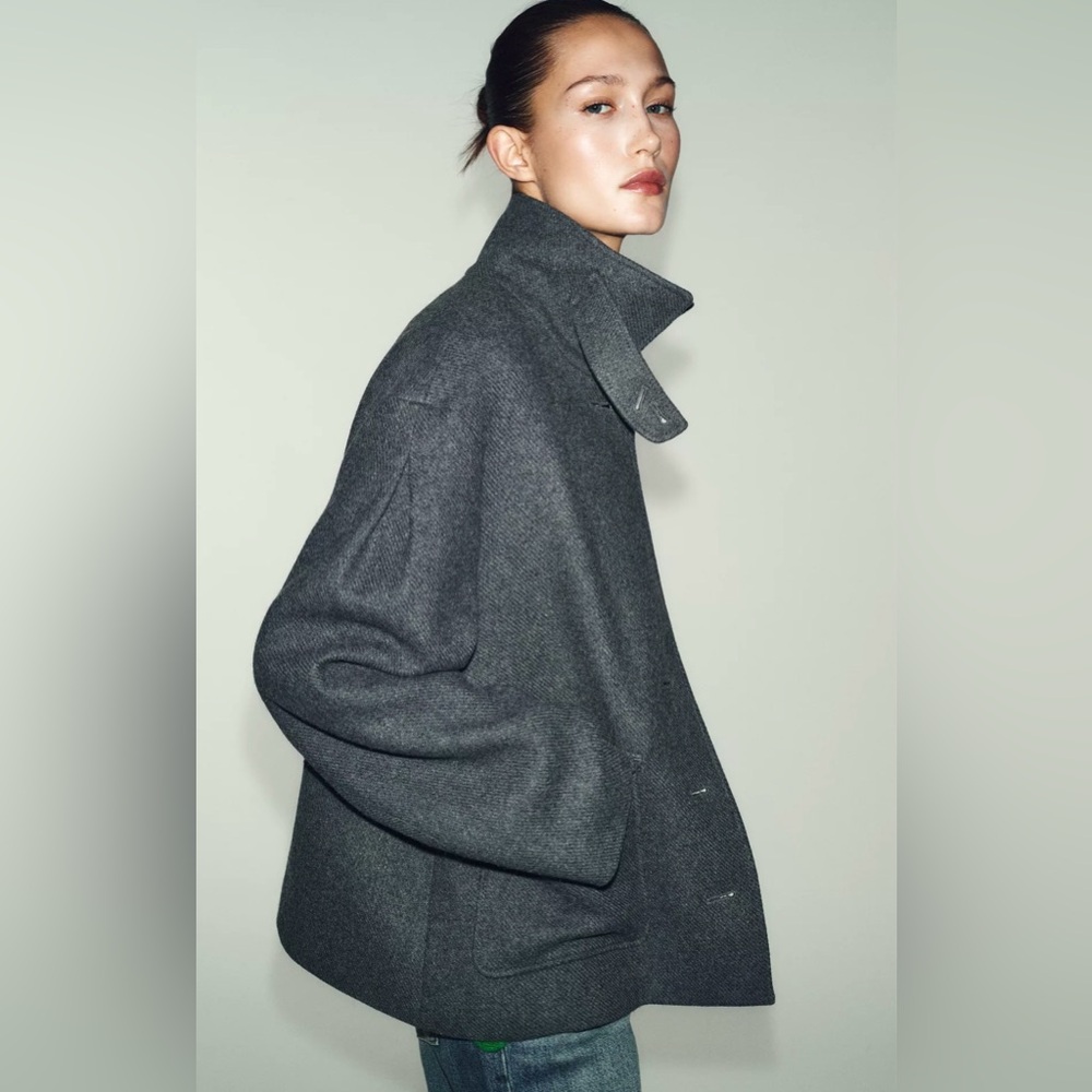 Zara Charcoal Pea Coat